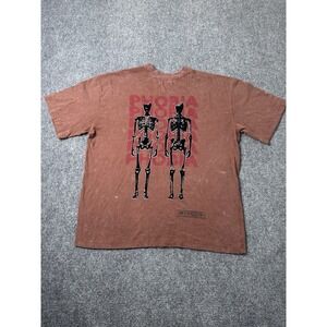 Mens Prime Essentials Phobia Skeleton Graphic T-Shirt Brown, Size L